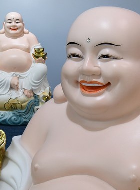 速发佛勒弥佛像供奉家用彩绘店佛公司客厅摆件全堂佛笑铺像大肚佛