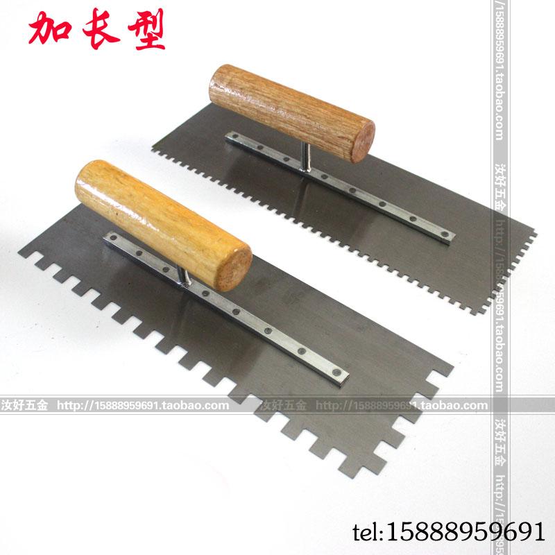速发优质带齿地泥刀耐用镘刀硅藻泥异子齿形铁板贴钢砖抹形泥板 - 图1
