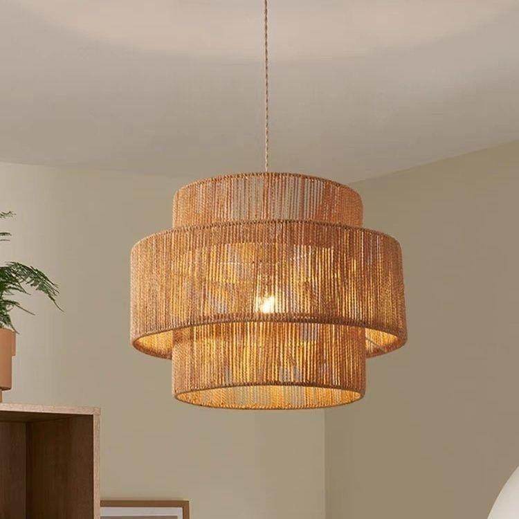 波西米亚复古麻绳灯吊创意手客厅卧室日式藤古藤阁灯吊编灯艺术工,淘宝优惠券,粉丝福利购,淘宝优惠卷