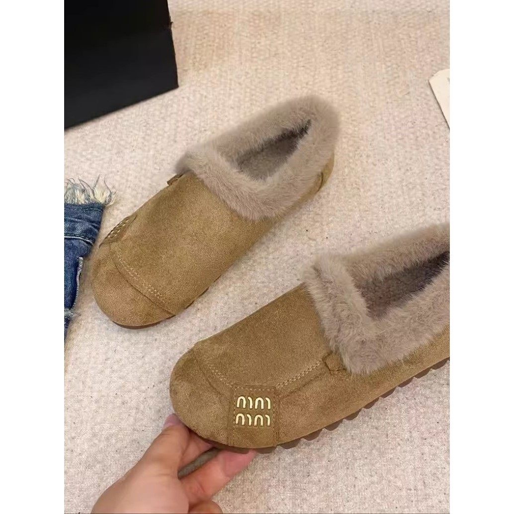 抖音网红同款秋冬季新款防滑一脚蹬棉鞋女平底加绒保暖复古豆豆鞋,淘宝优惠券,粉丝福利购,淘宝优惠卷