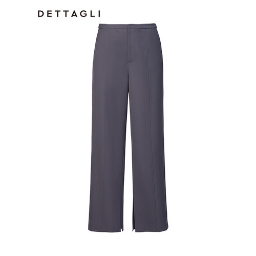 Dettagli迪塔莉灰色系裤子女休闲裤设计师款高级感春季直筒裤 - 图3