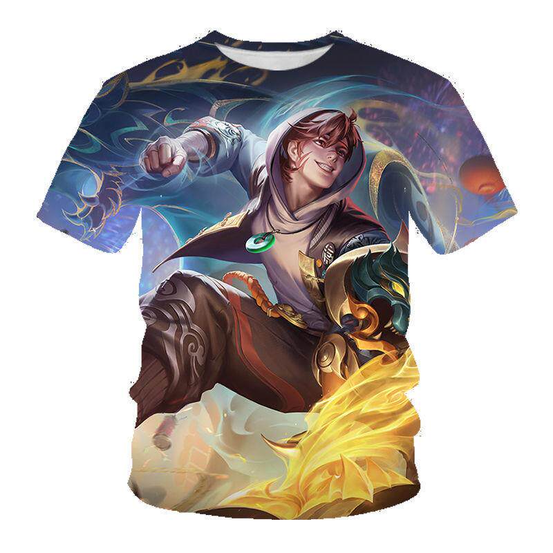 王者荣耀衣服王者荣耀衣服诸葛亮3D数码印花短袖青少年潮牌T恤衫现货供应