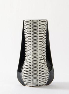 侘寂风艺术花摆件创意轻奢陶瓷客厅插花家居玄关样板房装饰品