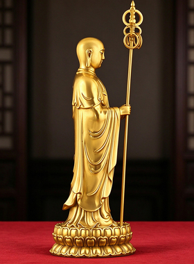 九华山地藏王菩萨站像供奉摆件