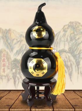 泰山墨玉招葫芦摆MYHL-001件财天然玉室石客开厅办公装饰品公司业