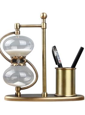 摆笔0021沙漏计时器复计古办公室桌面件倒时学筒习沙漏玻璃时间沙