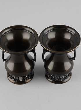 回流简约现代瓶口款一对黄铜老货