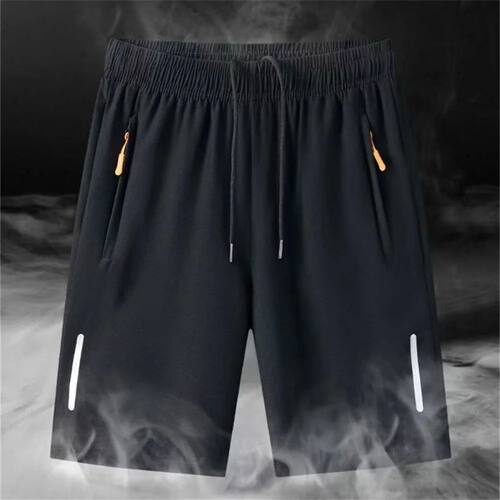 Zipper loose casual running shorts for men拉链宽松跑步短裤男 - 图1