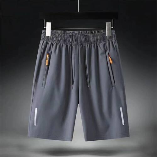 Zipper loose casual running shorts for men拉链宽松跑步短裤男 - 图0