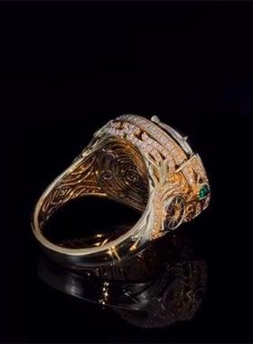 法式复古命运之轮·Fate Compass猫眼戒指原创设计新款潮轻奢