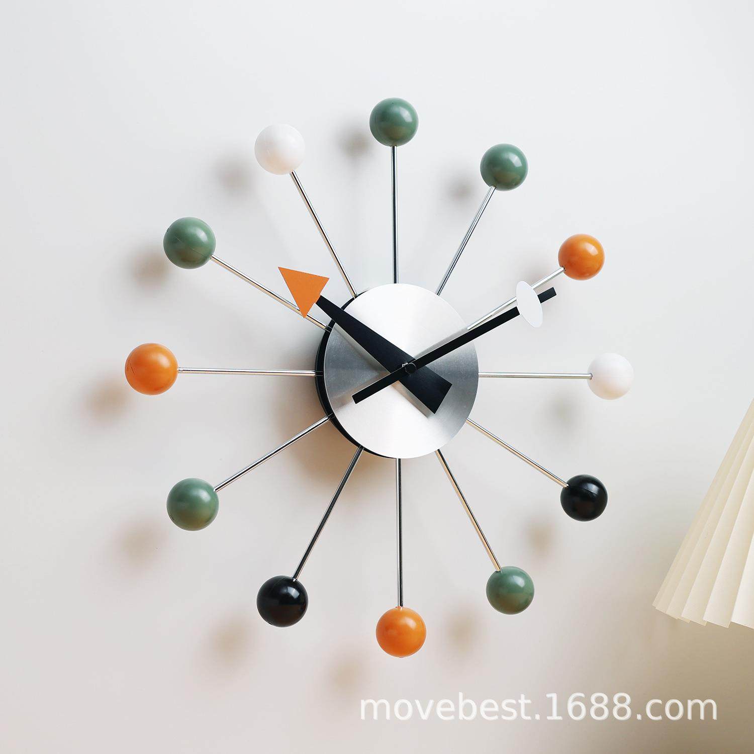 恒丽北欧风彩球挂钟时尚背景墙尼尔森糖果时钟客厅餐厅装饰钟表,淘宝优惠券,粉丝福利购,淘宝优惠卷