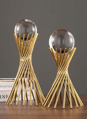 轻奢北欧房间客厅水晶球装饰品艺术简约办公室书桌电视柜水晶摆件