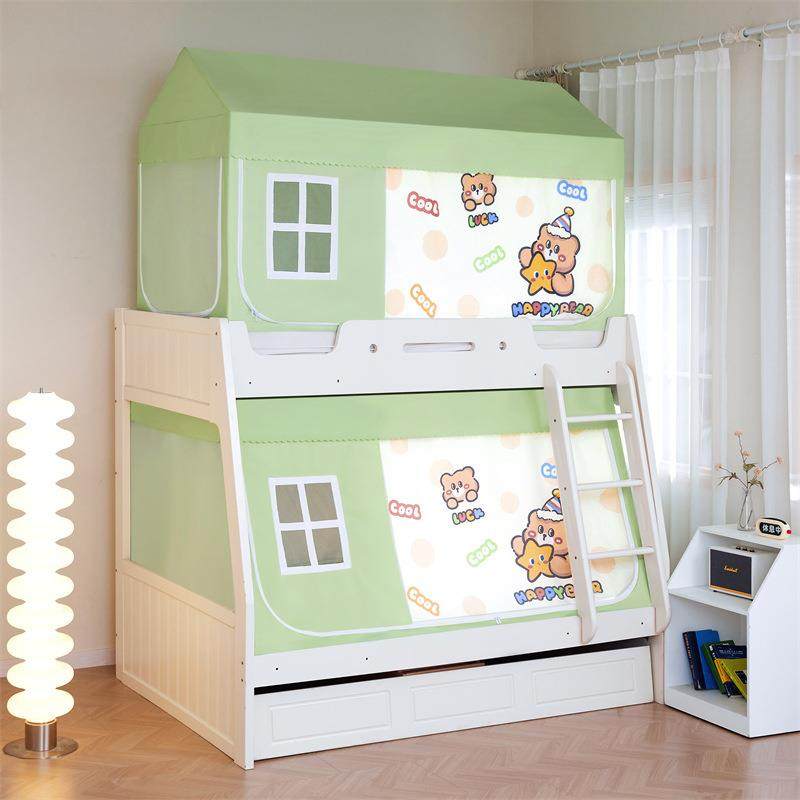 卡通印花床帘上下铺子母床蚊帐三开门学生宿舍单人蚊帐拉链方帐,淘宝优惠券,粉丝福利购,淘宝优惠卷