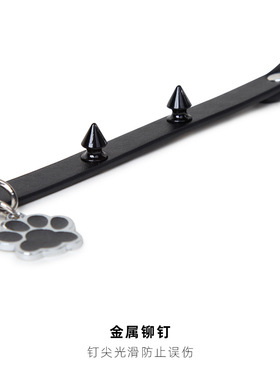 项圈女m金属狗爪吊牌锁骨链刻字颈带皮质脖圈小众设计choker配饰