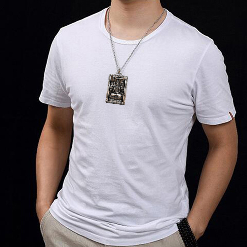 虚空藏本命佛吊坠属牛虎守护神纯银实心生肖文殊项链男定制银饰-图2