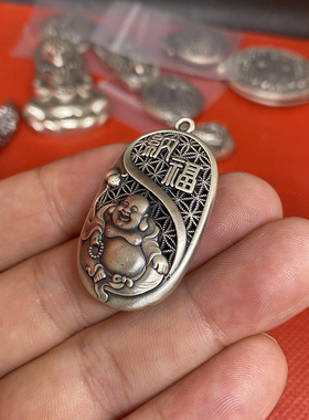 足银弥勒佛吊坠女999纯银项链大肚佛公送妈妈款笑口常开佛礼物