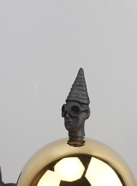 现代简约抽象大理石金属盔甲人物雕塑摆件客厅玄关书房家居装饰品