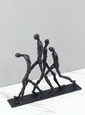 北欧创意铸铁抽象人物摆件客厅卧室玄关书房电视柜样板房家居饰品