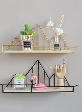客厅墙面装饰置物架北欧式ins壁饰壁挂墙饰创意铁艺卧室墙壁挂件