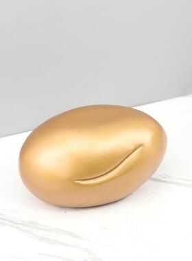 欧式轻奢抽象树脂金蛋艺术装饰摆件玄关客厅民宿电视柜家居装饰品