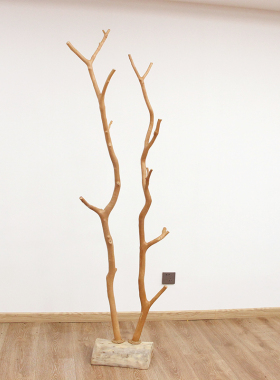 天然干树枝衣帽架北欧简约装饰树去皮树服装店挂衣架室Z内装饰摆