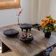 Coffee table carbonized wood black Jingjifeng minimalist log pier