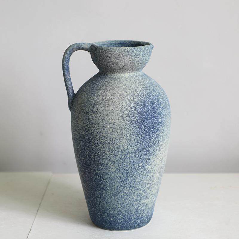 件货源景德PEZ镇侘寂禅意摆双风耳陶粗陶罐插花民宿复古陶瓷花瓶,淘宝优惠券,粉丝福利购,淘宝优惠卷