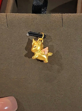 寻梦独角兽项链 女纯银镀18K黄金色3D硬金小马吊坠锁骨链甜美可爱