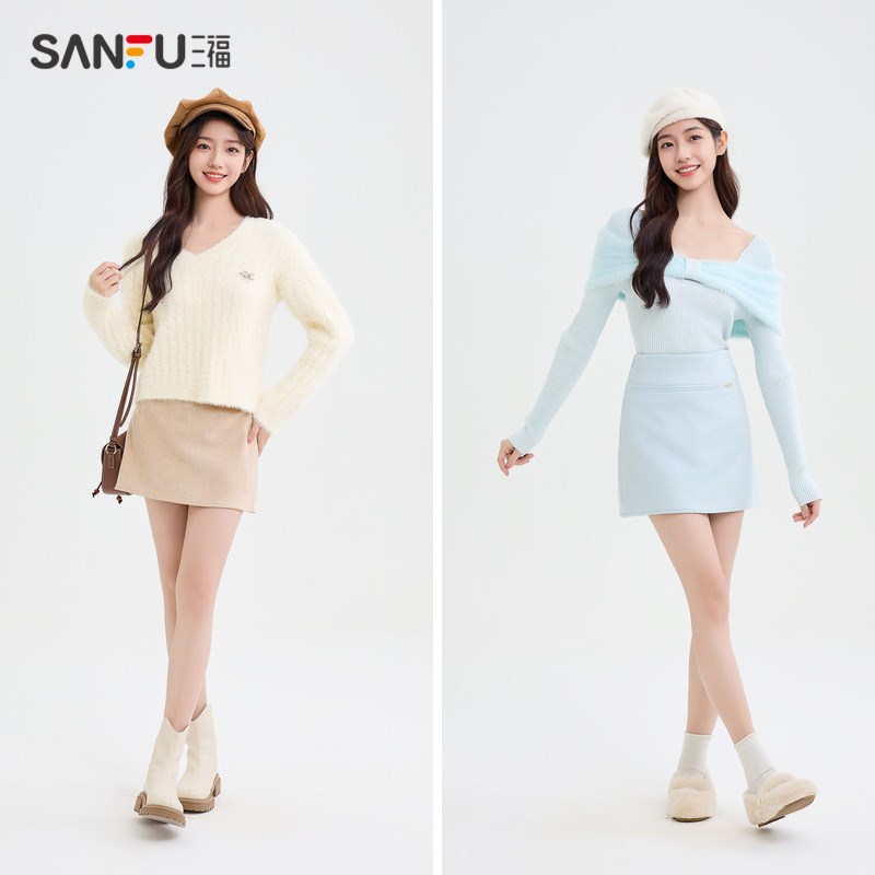 速发三4短裙202身新款冬季小个子麂皮绒a字包臀半福裙子装4227 - 图3