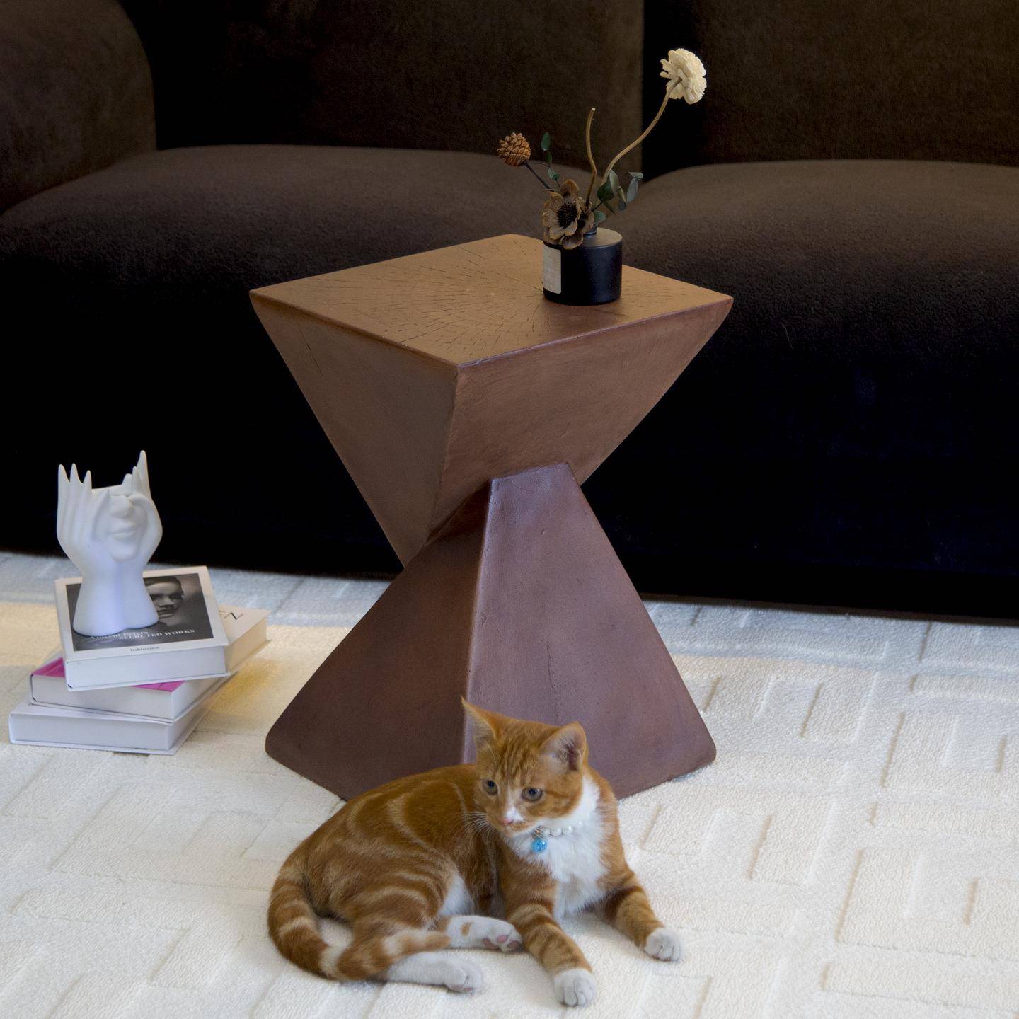 北欧仿木纹边几民宿家用客厅极简约沙发茶几卧室艺术创意床头柜 - 图2