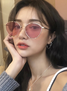 速发时尚防晒街粉拍色太镜旅行复古墨时尚款风镜可爱