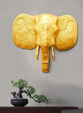 东南亚风格酒店会所墙壁装饰泰式大象头壁挂摆件客厅玄关装饰