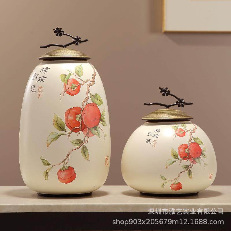 陶瓷罐子摆件创意五福临门客厅玄关酒柜电视柜装饰品插花花瓶,淘宝优惠券,粉丝福利购,淘宝优惠卷