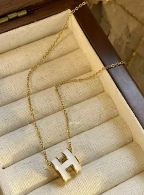 小众高级h字母钛钢项链女气质百搭毛衣链锁骨链网红爆款配饰颈链