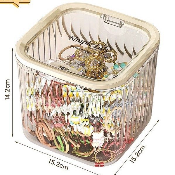 儿童发饰收纳盒桌面大容量带盖首饰盒女生皮筋头绳发夹萌粒整理盒,淘宝优惠券,粉丝福利购,淘宝优惠卷