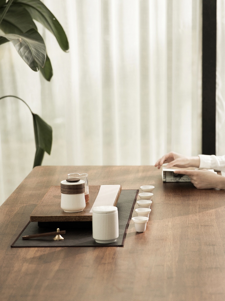 一条实木茶盘小型家用茶台日式简约功夫茶具套装抽屉干泡储水茶海 - 图2