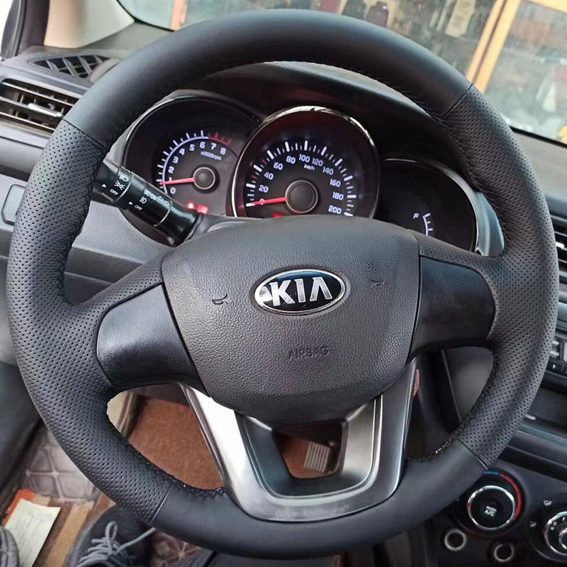 适用于11-12款起亚K2方向盘套真皮手缝把套专车专用全包款内饰 - 图2