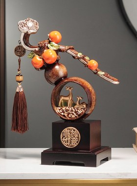 速发新中式柿柿事新如意柿子葫芦摆件客厅搬品礼物装饰家乔迁事居