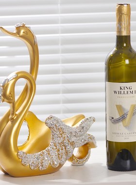 速发厅奢高家感天鹅酒架摆件级居客轻酒柜电视柜艺术装饰品红酒酒