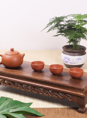 速发实木长板条状长方奇座底石假山盆景茶具摆件托盆花架盆栽鱼缸