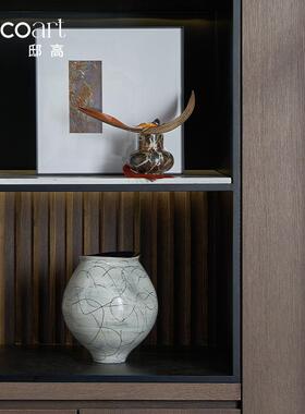 邸家居新中式书房装书柜样板房装饰高摆件DP1832品软柜体饰陈列多