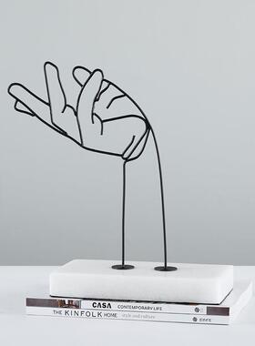 代简约样现板房抽艺术手臂摆象客厅电视柜书房YQ-H227书架件酒吧