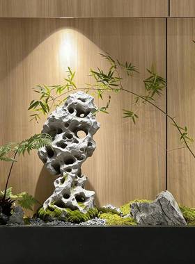 仿镂空石真装头造景太型镂空石25湖石创意景观落地大摆件室内户外