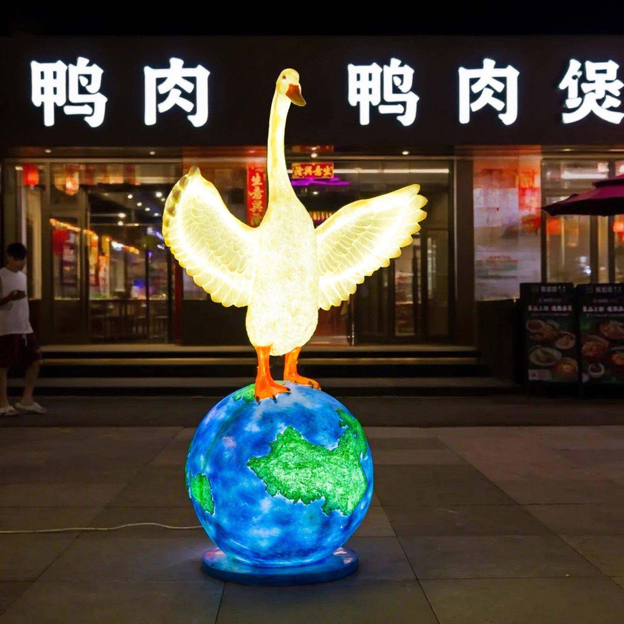 玻璃钢仿大鹅真红大白鹅雕塑网餐厅大排门口物迎宾动鸭子小档摆件,淘宝优惠券,粉丝福利购,淘宝优惠卷