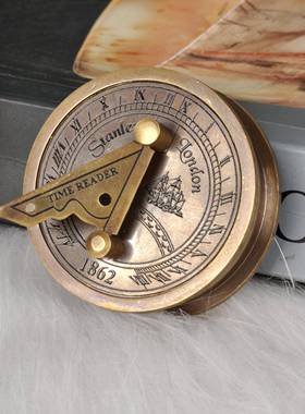 进口黄铜复携全铜英伦欧怀旧式古4810761指南针户外罗盘便小号日