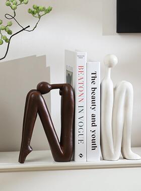 简约现代书挡轻件奢高书档玄SLSD关客厅房电摆视酒柜办公室桌面装