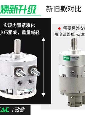 气动CRBS叶片式旋转摆动气缸CDRBS10-15-20-30-40-90度180度带磁