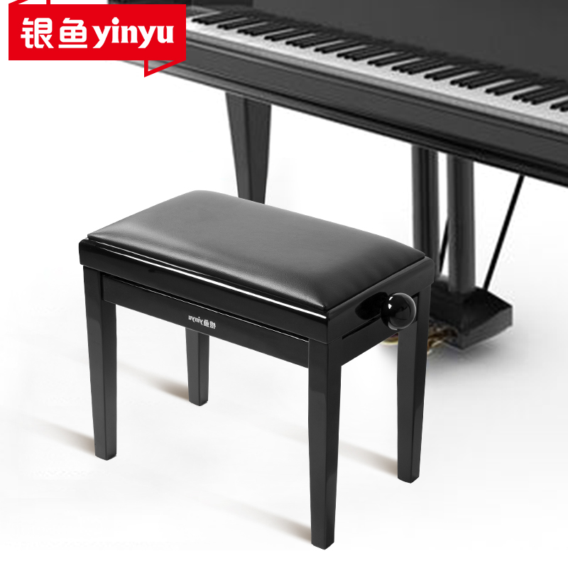 银鱼练琴凳单人折叠儿童电子钢琴吉他椅可升降调节古筝实木 - 图3