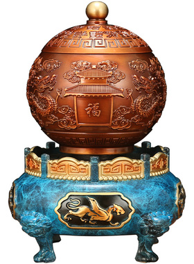 吉善缘 铜九转乾坤鼎 客厅办公室家居装饰业礼品工艺礼品摆饰9