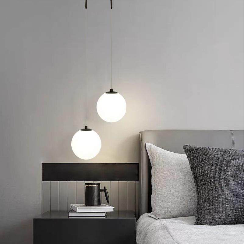 北欧卧室床头吊灯现代简约客厅背景墙双头玻璃圆球创意个性吊线灯,淘宝优惠券,粉丝福利购,淘宝优惠卷